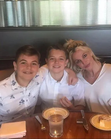 Britney Spears Instagram Britney Spears with her sons, Sean Preston Federline and Jayden James Federline.