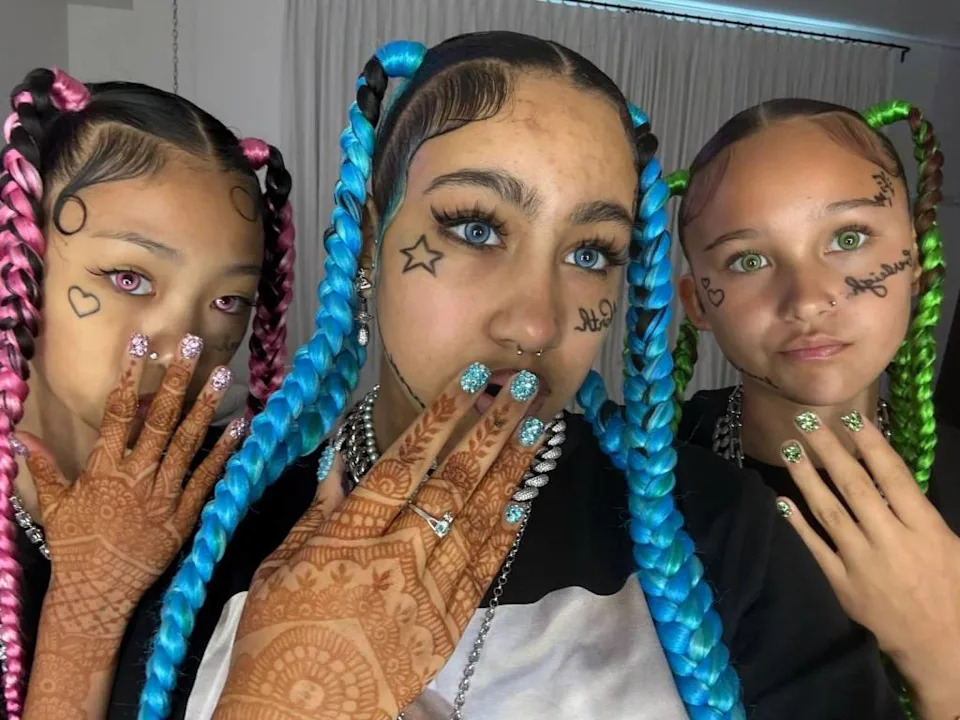 Kardashian commented on a Daily Mail Australia TikTok video claiming fans were worried about West’s look, writing, “This is such a non-issue .” kimandnorth/TikTok
