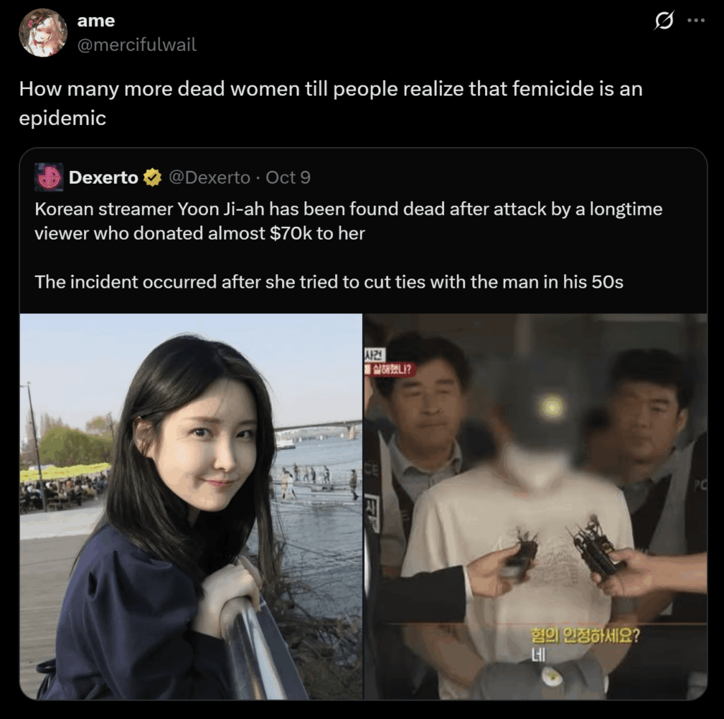 Obsessive fan arrested for the murder of popular Korean streamer Yoon Ji-ah after her body was found on a secluded mountain almost one month ago