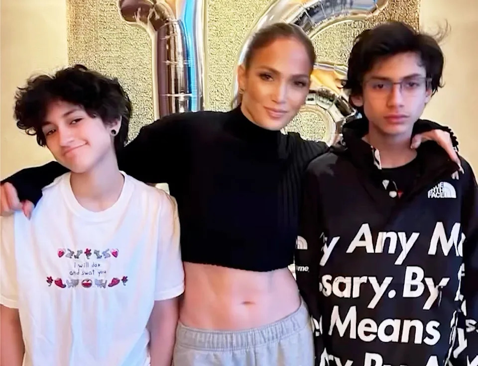 Jennifer Lopez/Instagram Jennifer Lopez and her kids Emme and Max