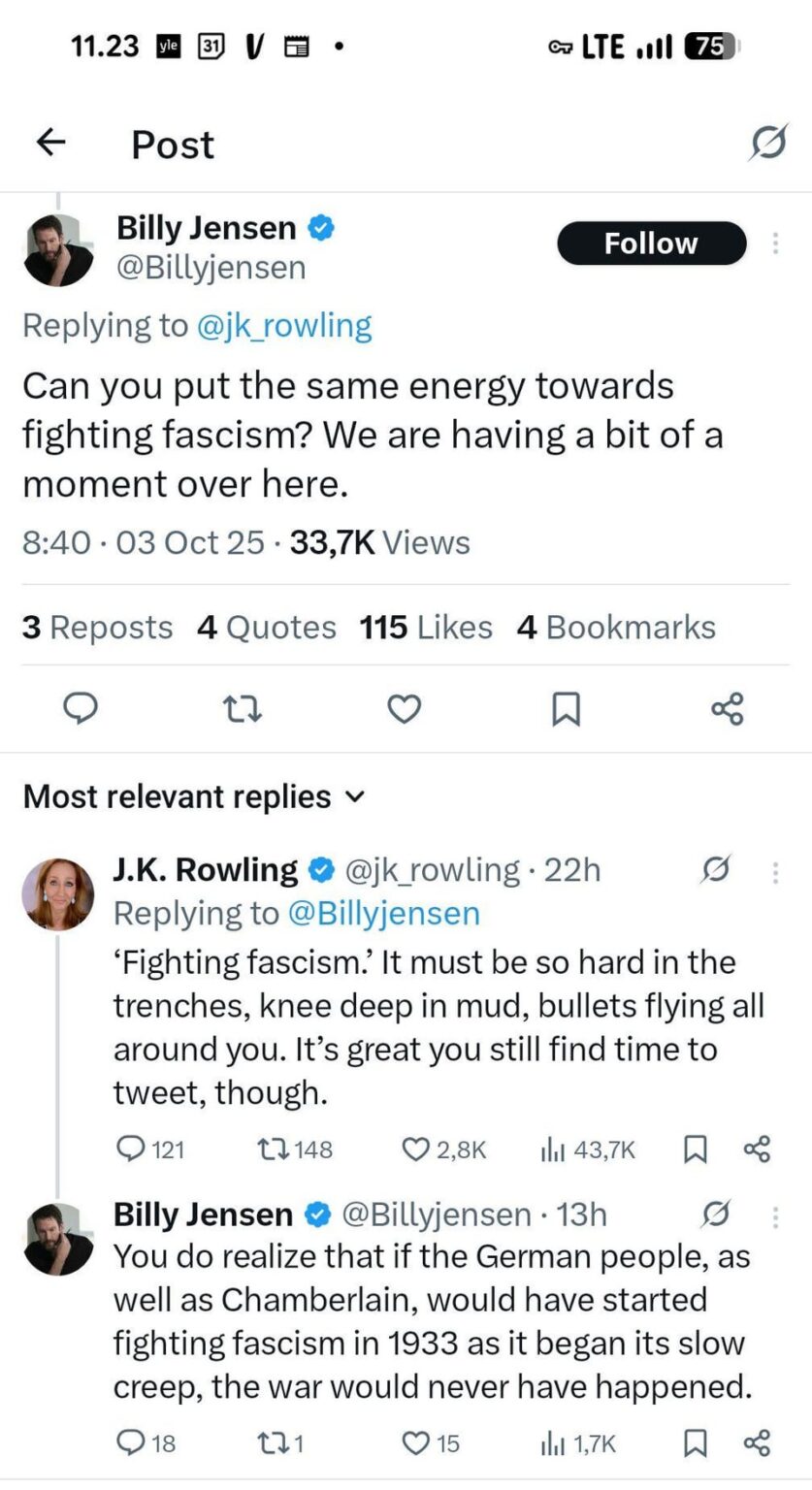 JK Rowling dismisses concerns over fascism