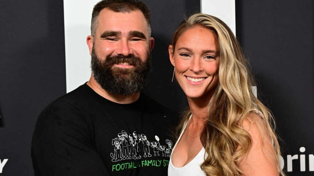 Kylie Kelce tears up recalling miscarriage with Jason Kelce