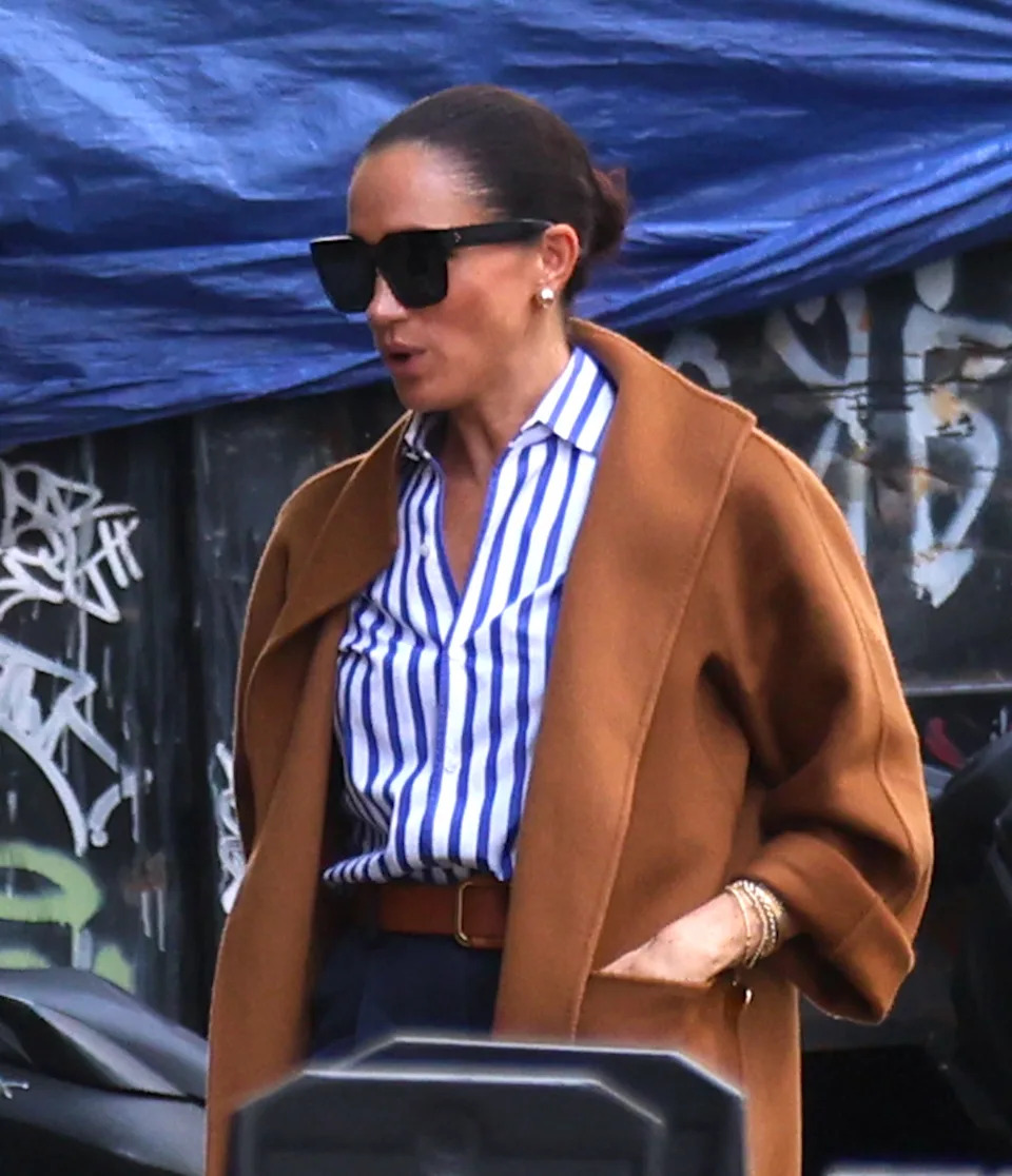 Markle wore her hair in a chic bun. AbacaPress / SplashNews.com