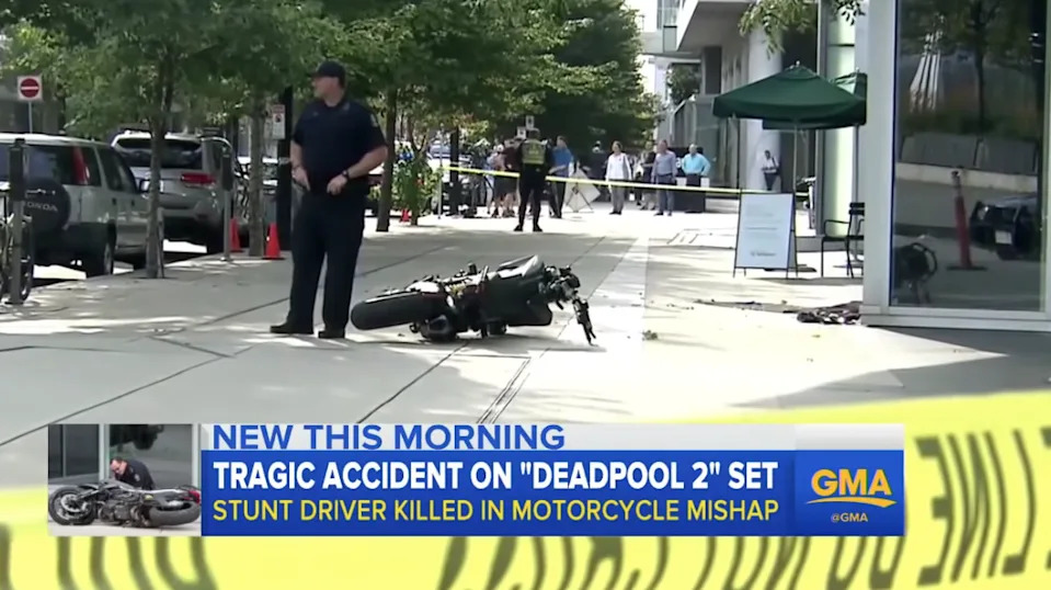 Scene of the accident on the set of "Deadpool 2."