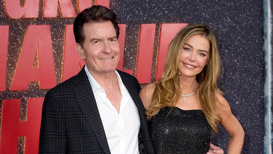 Charlie Sheen and Denise Richards smile on red carpet at Netflix premiere