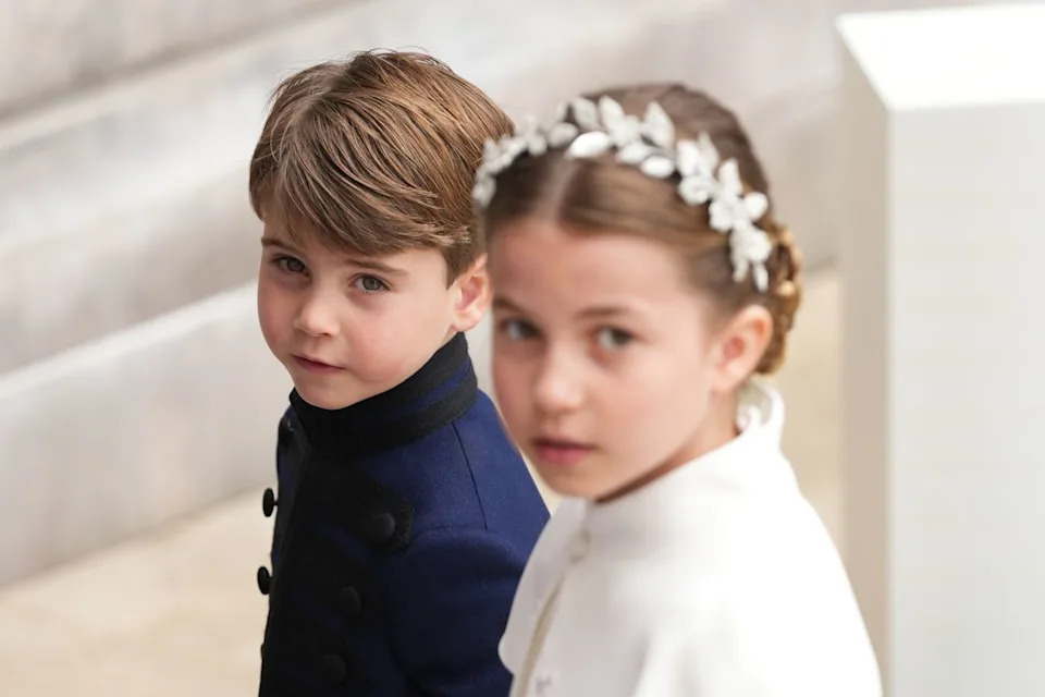 Getty Prince Louis and Princess Charlotte at King Charles's coronation on May 6, 2023