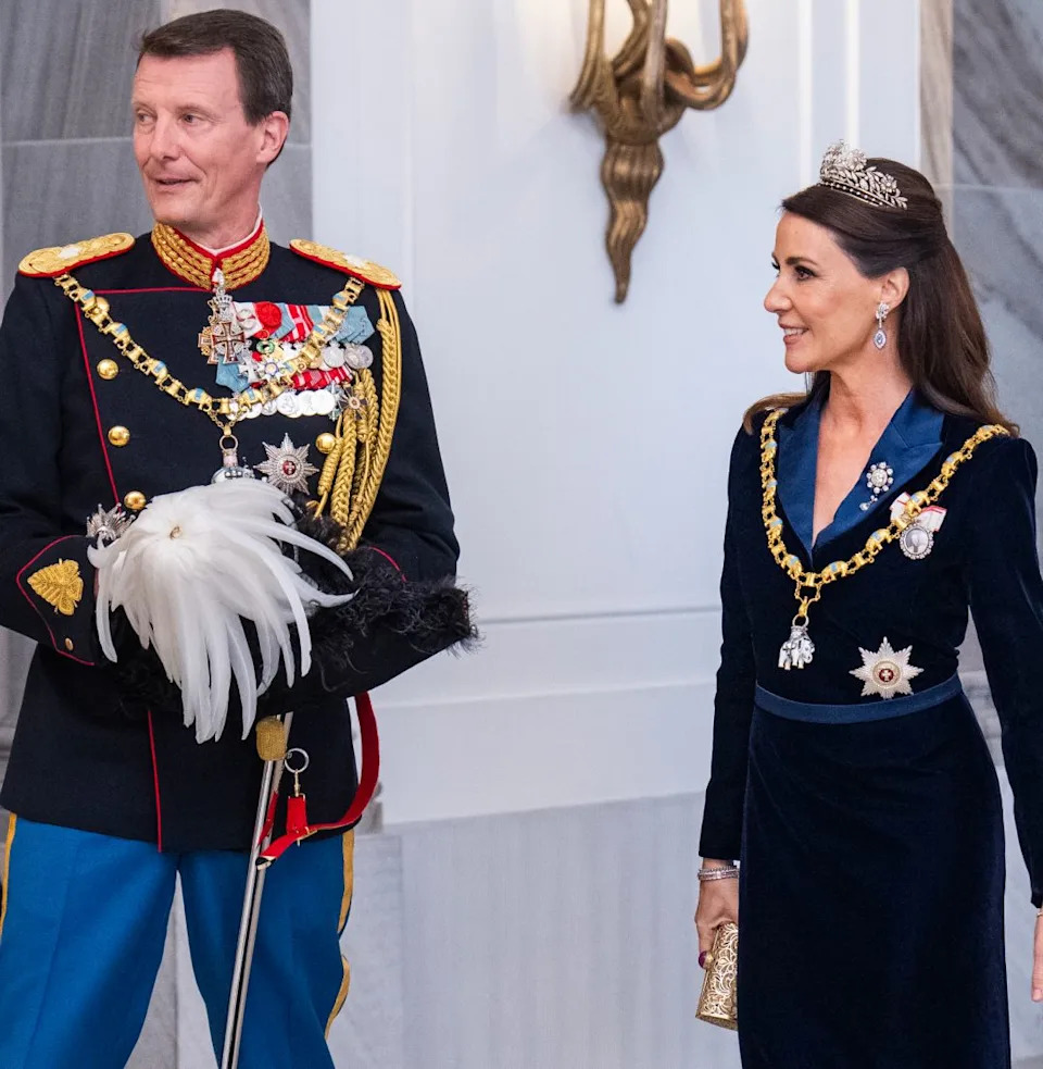  Princess Marie and Prince Joachim in an evening gown and military suit. 