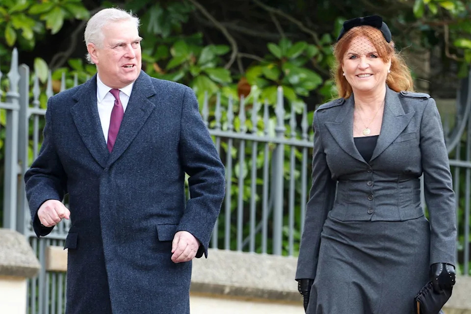 CHRIS JACKSON/POOL/AFP via Getty Images Prince Andrew and Sarah Ferguson at St. George's Chapel, Windsor Castle in February 2024