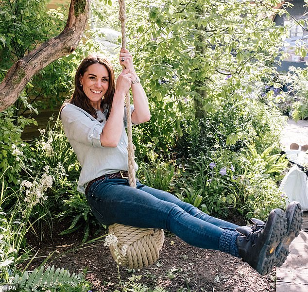 But the image was eerily reminiscent of a picture taken of Princess Kate in a garden she designed for the Chelsea Flower Show in 2019