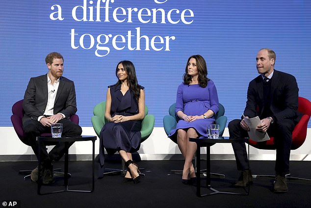 Just days after the service, the pair announced they were to split their joint royal household, relocating from the Kensington Palace estate to Frogmore Cottage in Windsor. The move fuelled pre-existing rumours of a breakdown in relations among the 'Fab Four' (pictured)