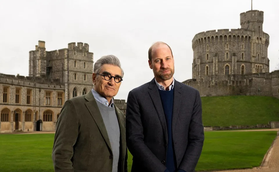 Prince William mentions his younger brother, Prince Harry, by name during his conversation with Eugene Levy for the actor’s Apple TV+ series, “The Reluctant Traveler.” Apple TV