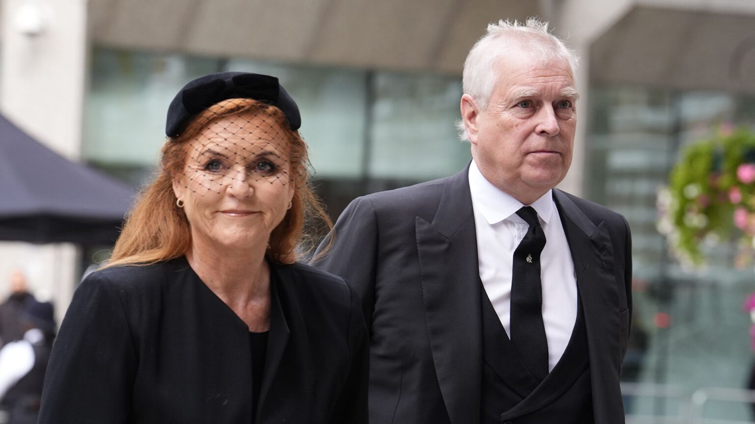 LONDON, ENGLAND - SEPTEMBER 16: Sarah, Duchess of York and Prince Andrew, Duke of York arrive for the Requiem Mass service for Katharine, Duchess of Kent at Westminster Cathedral on September 16, 2025 in London, England. Katharine, Duchess of Kent was married to Prince Edward, Duke of Kent, the first cousin of Queen Elizabeth II. She died on September 4 at the age of 92 at Kensington Palace surrounded by her family. Having converted to Catholicism in 1994, her funeral takes place at Westminster Cathedral and is the first Catholic funeral to be held for a member of the royal family in modern British history. Her Royal Highness will be laid to rest at the Royal Burial Ground at Frogmore, Windsor. (Photo by Jordan Pettitt - Pool/Getty Images)