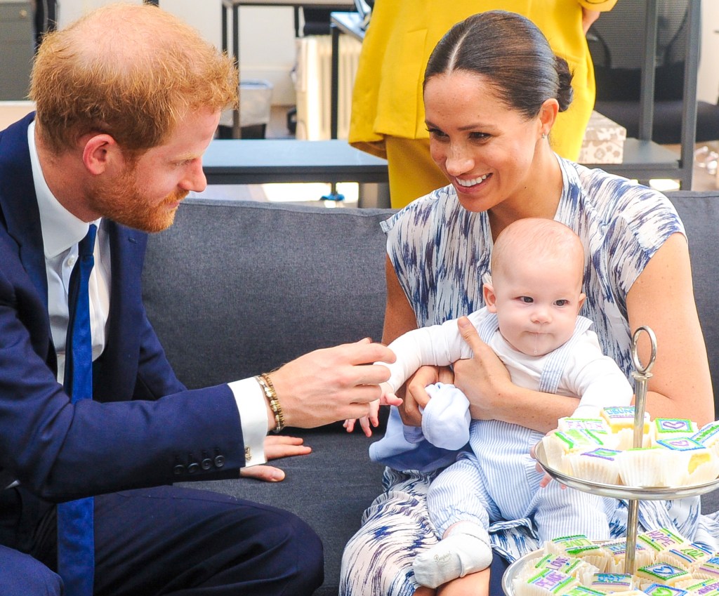 Prince Harry, Archie and Meghan Markle in 2019