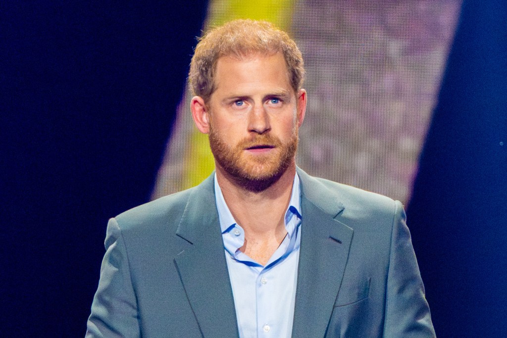 Prince Harry looking serious