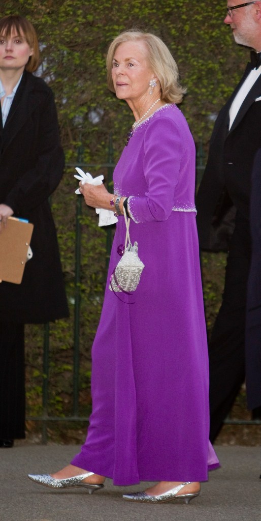 The duchess of Kent wearing a purple dress