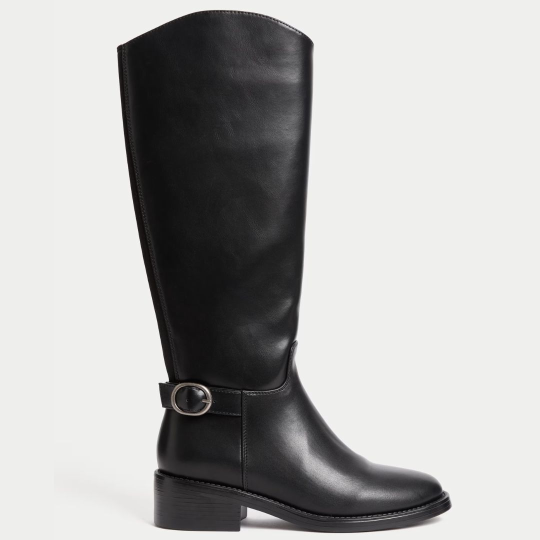 M&amp;S Buckle Knee High Riding Boots