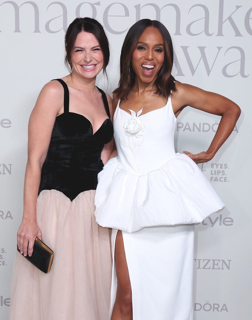 Katie Lowes, LPA dress, ballet-inspired dress, black velvet bodice, InStyle Imagemaker Awards 2025, Katie Lowes style, Scandal reunion, red carpet fashion