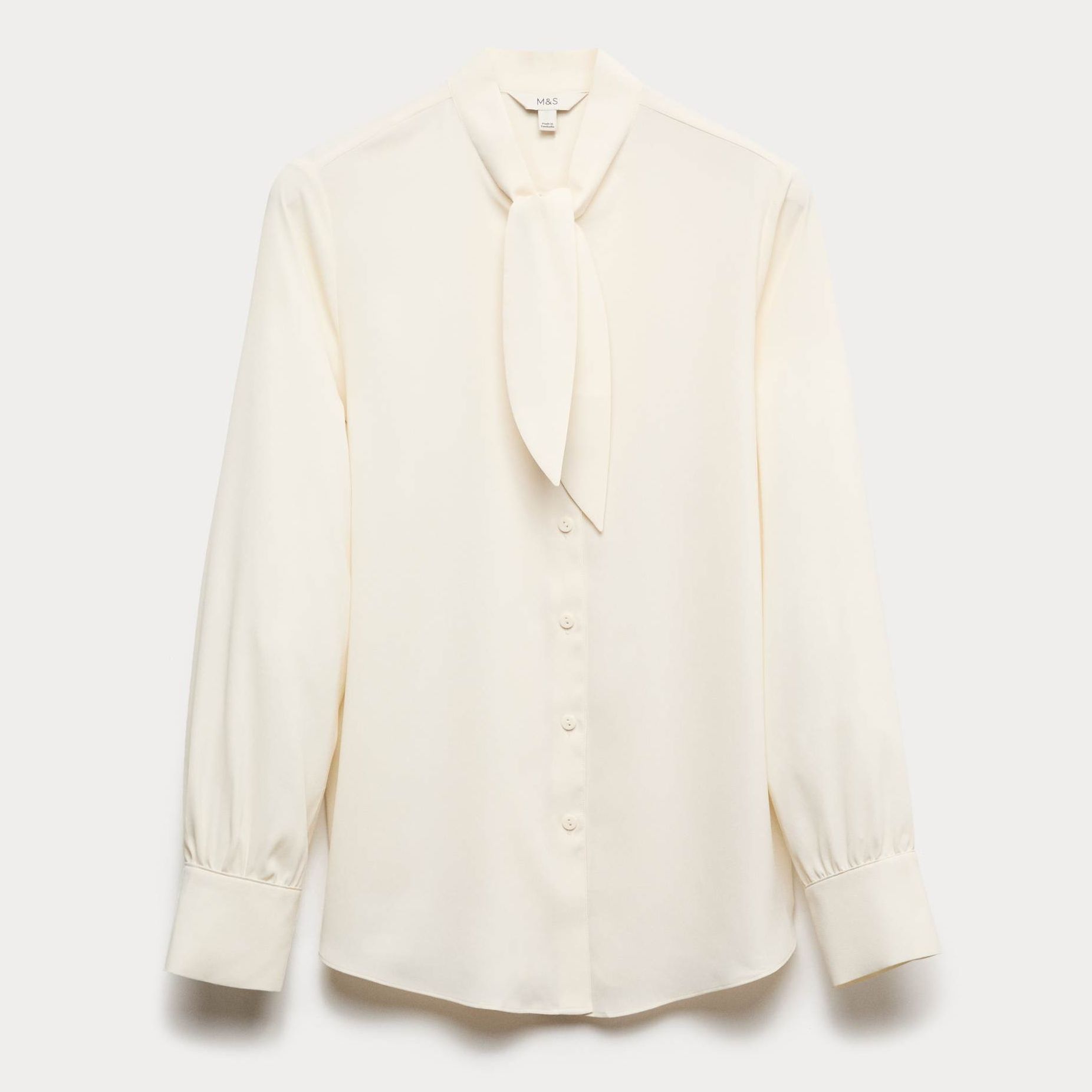 Tie Neck Long Sleeve Shirt