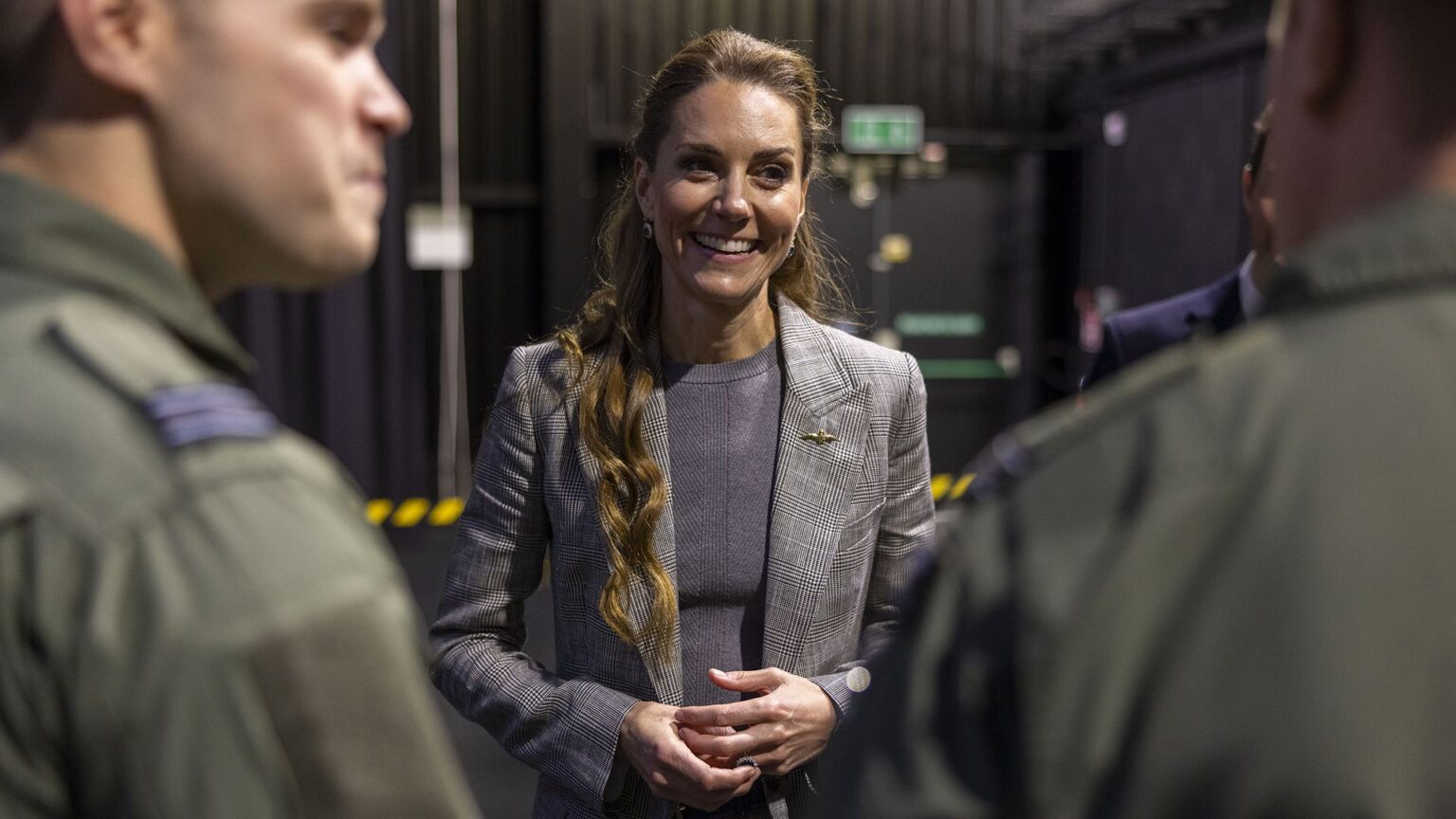 Kate Middleton Revealed Prince Louis Wants to Be a Fighter Pilot When He Grows Up CONINGSBY, ENGLAND - OCTOBER 2: Catherine, Princess of Wales, Royal Honorary Air Commodore, meets Quick Reaction Alert personnel based at RAF Coningsby in Lincolnshire during her first official engagement at the station, on October 2, 2025 in Coningsby, England. During the visit, Her Royal Highness learned about the station's operational role, met Quick Reaction Alert personnel, viewed a Typhoon aircraft, and toured the new Typhoon Future Synthetic Training facility, and also met families of personnel serving at the base. (Photo by James Glossop - WPA Pool/Getty Images)