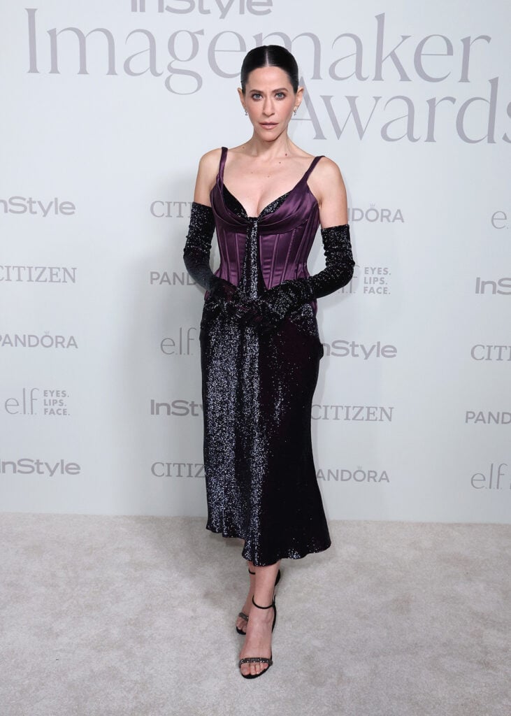 Jackie Tohn, Wiederhoeft Spring 2024, plum corset dress, black sequin skirt, InStyle Imagemaker Awards 2025, Wiederhoeft, gothic glamour, Jackie Tohn style
