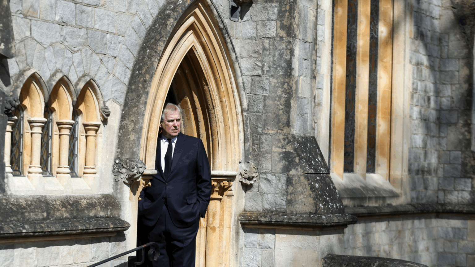The Royal Household Reportedly “Stonewalled” a 2005 Investigation Into Prince Andrew’s Rent-Free Existence at Royal Lodge Prince Andrew standing in the archway of the chapel at Royal Lodge