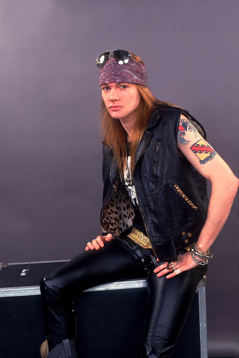 Axl Rose, then 25,  poses during a 1987 photoshoot.