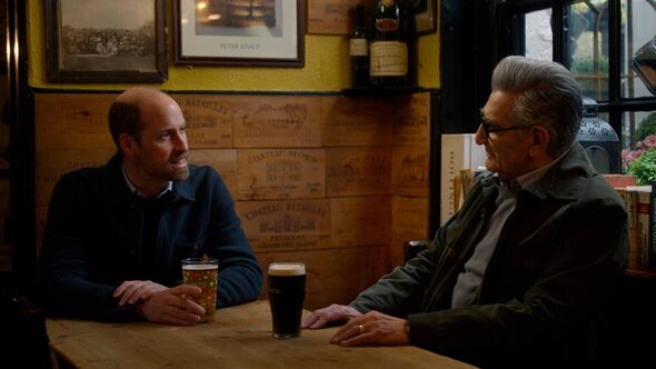 William enjoying a pint with Eugene Levy