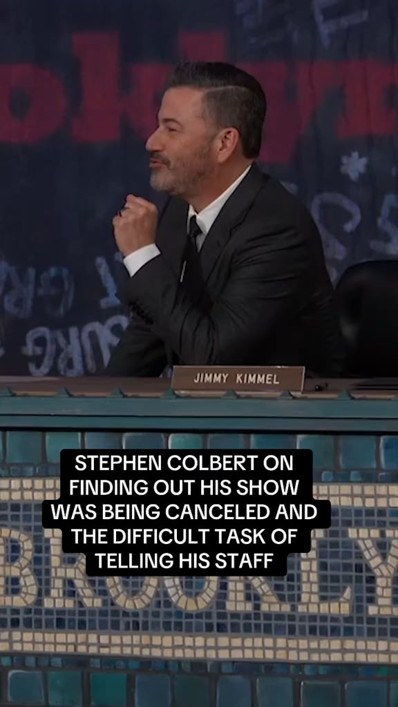 Stephen Colbert talks to Jimmy Kimmel about finding out his show was being canceled and how he told his staff