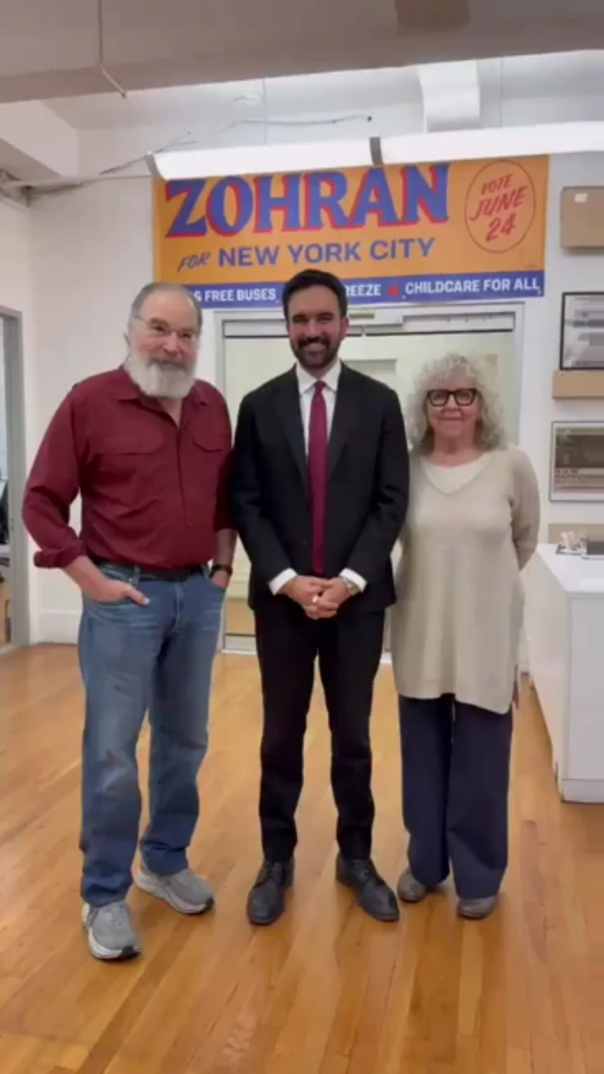 Mandy Patinkin: “Zohran Mamdani is a deeply thoughtful human being and we think he would make the best NYC mayor imaginable. We feel this as New Yorkers, as Jews and as human beings who are desperate for kindness, compassion and empathy to be represented in our politics.” Mandy Patinkin: "Zohran Mamdani is a deeply thoughtful human being and we think he would make the best NYC mayor imaginable. We feel this as New Yorkers, as Jews and as human beings who are desperate for kindness, compassion and empathy to be represented in our politics."