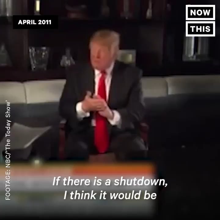 Historical Record of Trump Blaming "The President" for all Government Shutdowns