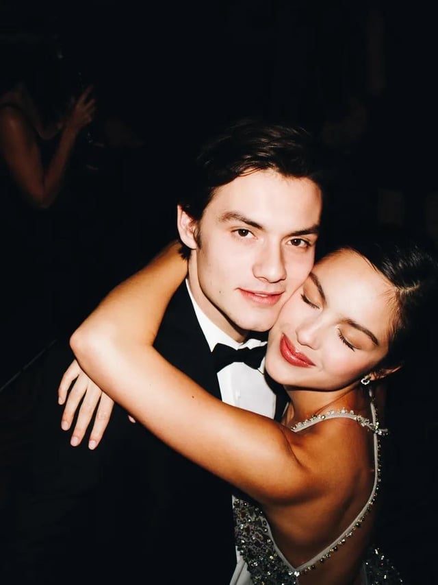 Louis Partridge and Olivia Rodrigo at an Academy Gala After-Party