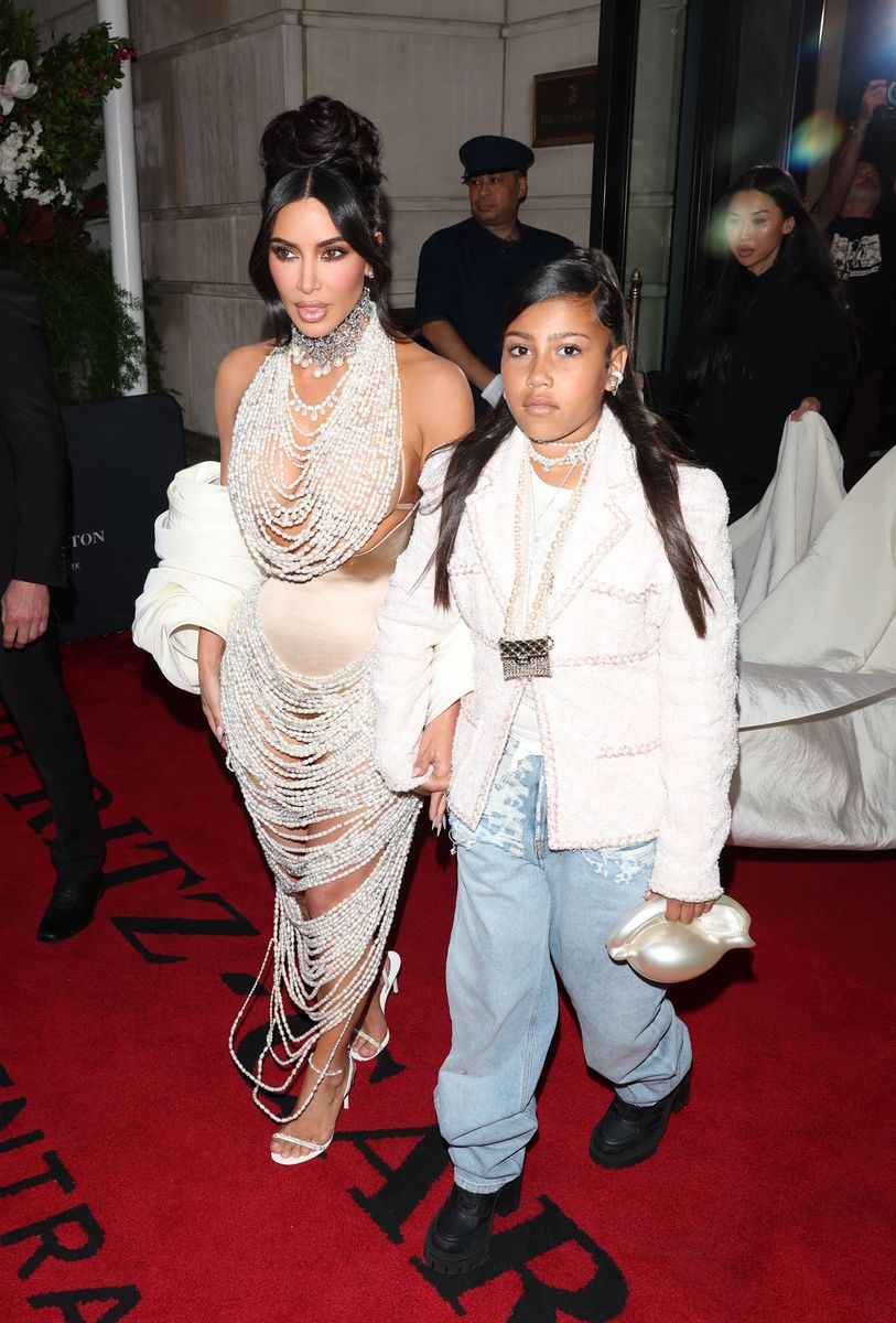 NEW YORK, NEW YORK - MAY 01: Kim Kardashian and North West are seen leaving the Ritz Hotel on May 01, 2023 in New York City. (Photo by MEGA/GC Images)