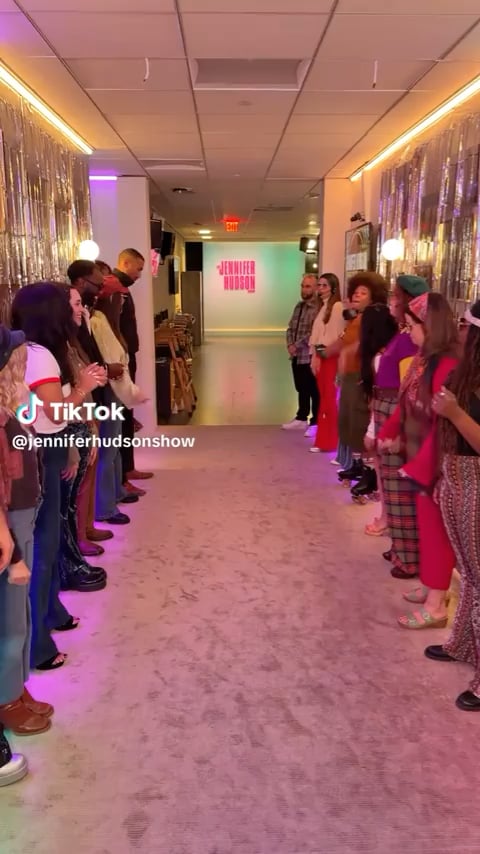 Megan Thee Stallion walking the spirit tunnel at The Jennifer Hudson Show
