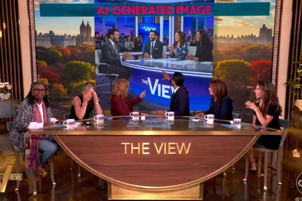 Sara Haines hangs head as Joy Behar mistakes AI-generated woman for “The View” cohost Sunny Hostin: ‘That’s Sunny’ Sara Haines hangs head as Joy Behar mistakes AI-generated woman for “The View” cohost Sunny Hostin: 'That's Sunny'