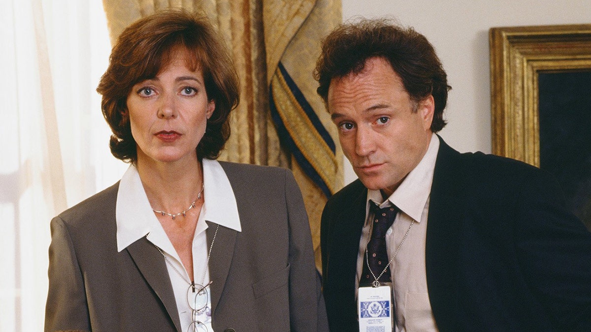 Allison Janney and Bradley Whitford on season one of "The West Wing."