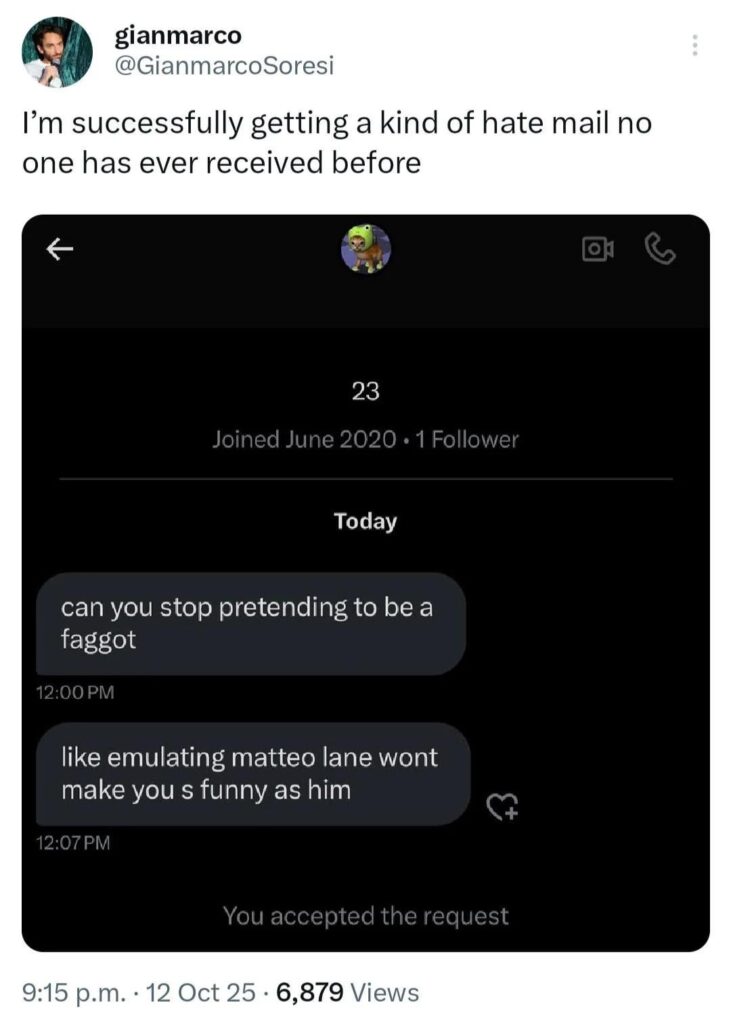 for the first time in human history, a man is being bullied for being straight. gianmarco soresi shares with us his plight