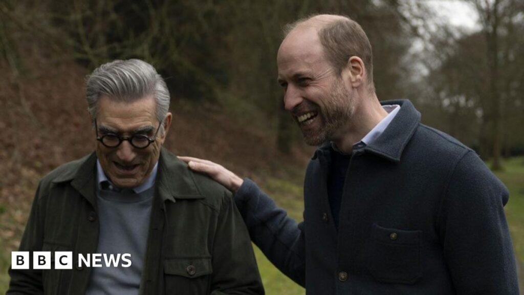 Prince William’s interview with Eugene Levy is the most open we’ve ever seen him Eugene Levy, Prince William and his dog walking in the park