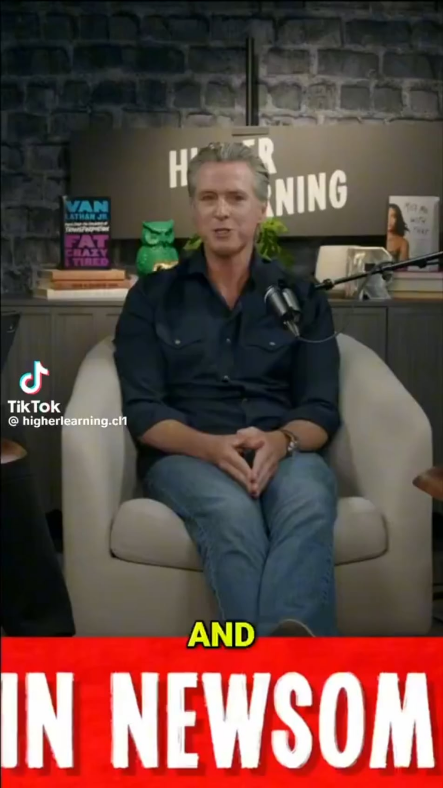 Gavin Newsom short-circuits, repeats "it's interesting" 10 times after AIPAC is brought up by the podcast host