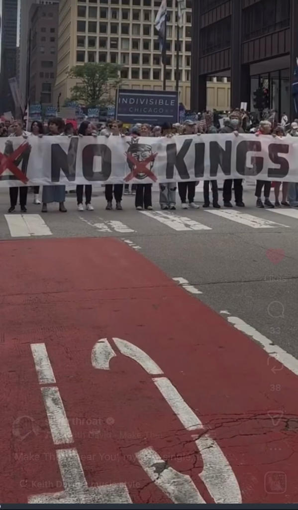 Keith David posted a video of his new song over No Kings and Free Palestine protests