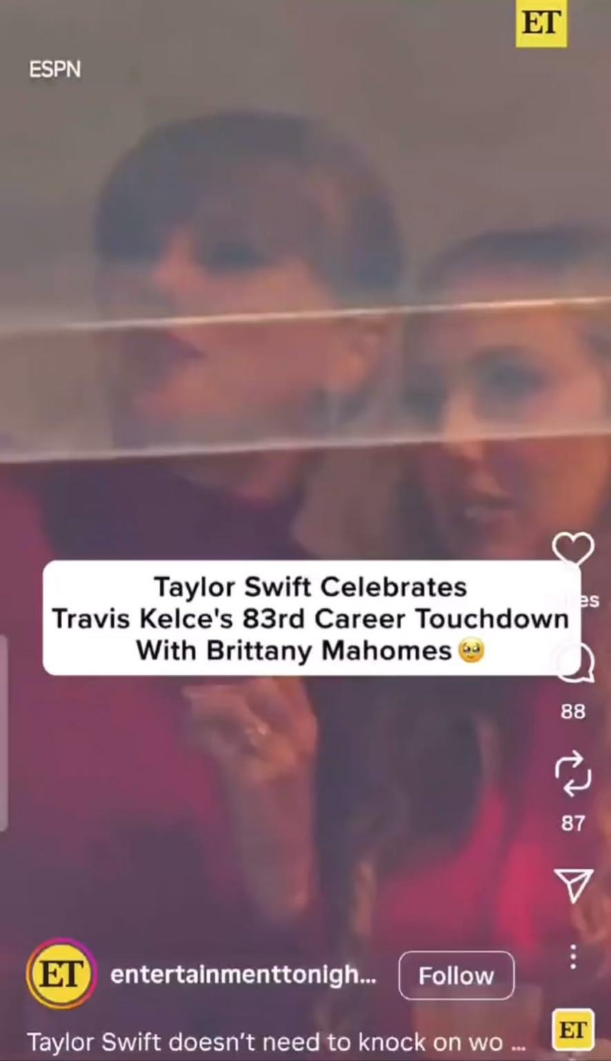 Taylor Swift celebrates Travis Kelce 83rd career touchdown by hugging known SA apologist and MAGA supporter Brittany Mahomes.
