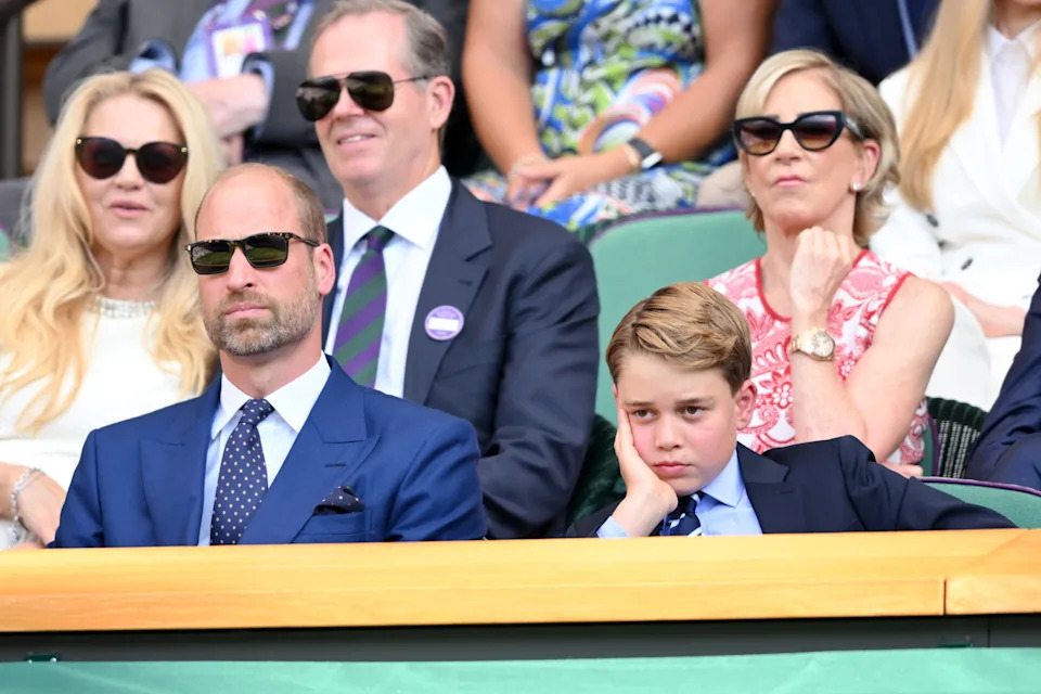 Father and son, Prince William and Prince George, attended Wimbledon this year. William is said to discourage the use of formal titles around his children. / Karwai Tang / WireImage