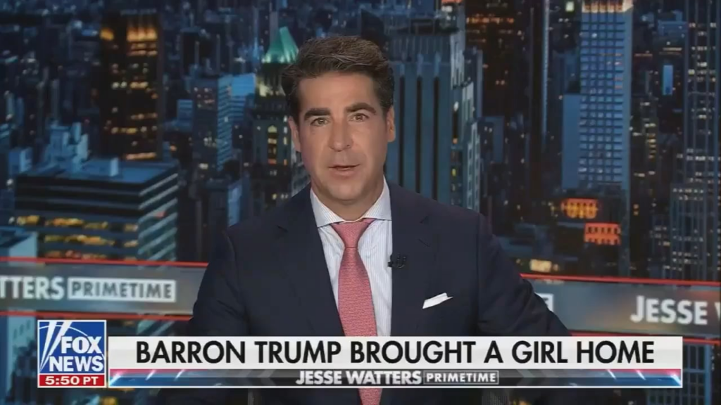 Fox News hosts Jesse Watters (47) and Julie Banderas (52) had a whole segment about 19 year-old Barron Trump bringing a girl home after a date and speculated about whether or not he had sex with her