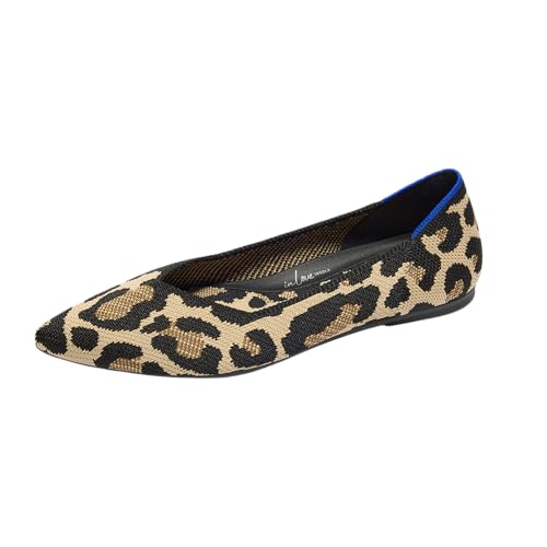 Rothy's the Point Ii Women's Slip-On Shoes, Pointed-Toe Flats, Desert Cat, Made From Recycled Plastic Bottles &amp; Machine Washable, Size 5