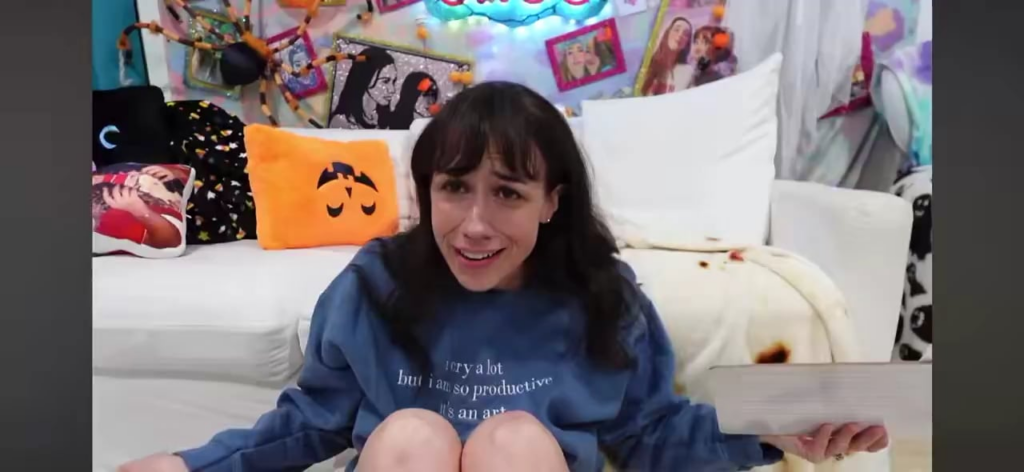 Colleen Ballinger, aka Miranda Sings, who back in 2023 was embroiled in controversy over her inappropriate behavior with minors, gets emotional while listening to Taylor Swift's new song "CANCELLED"