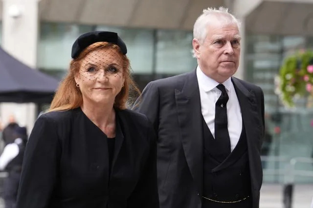 Jordan Pettitt - Pool/Getty Sarah Ferguson and Prince Andrew attend the Duchess of Kent's funeral on Sept. 16, 2025