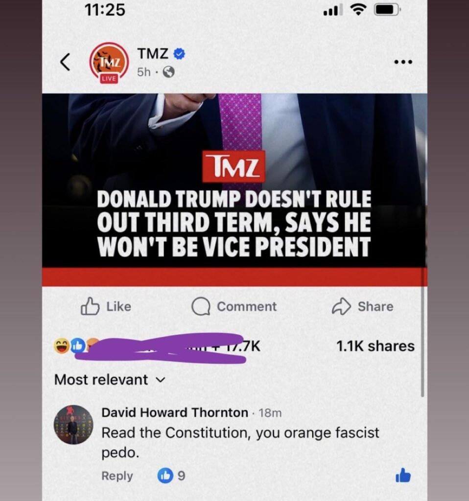 Spotted: Art the Clown actor David Howard Thornton commenting on a TMZ article today Spotted: Art the Clown actor David Howard Thornton commenting on a TMZ article today