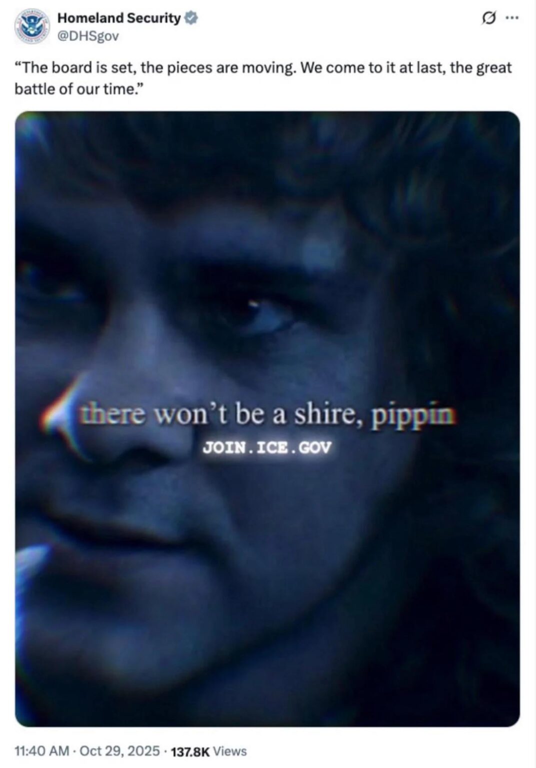 Homeland Security missing the plot of LOTR