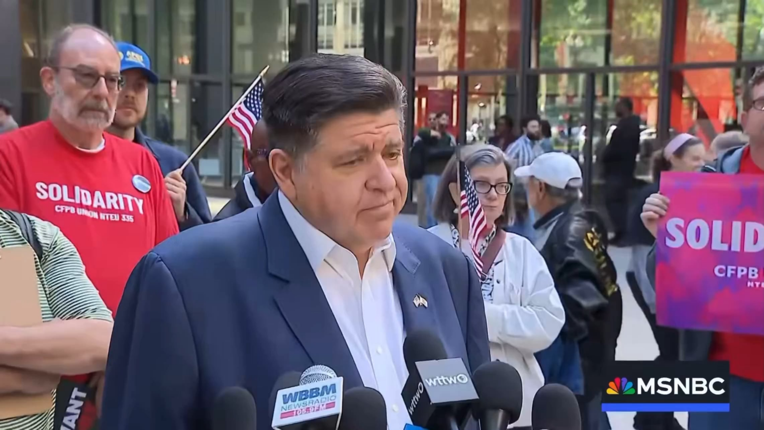 JB Pritzker on Donald Trump: “He’s demented, literally. Unhinged. This is somebody who’s so insecure that he lashes out pretending that he can come arrest people for no reason at all. He can’t, he isn’t gonna do it. TACO. Trump Always Chickens Out.” JB Pritzker on Donald Trump: “He’s demented, literally. Unhinged. This is somebody who’s so insecure that he lashes out pretending that he can come arrest people for no reason at all. He can’t, he isn’t gonna do it. TACO. Trump Always Chickens Out.”