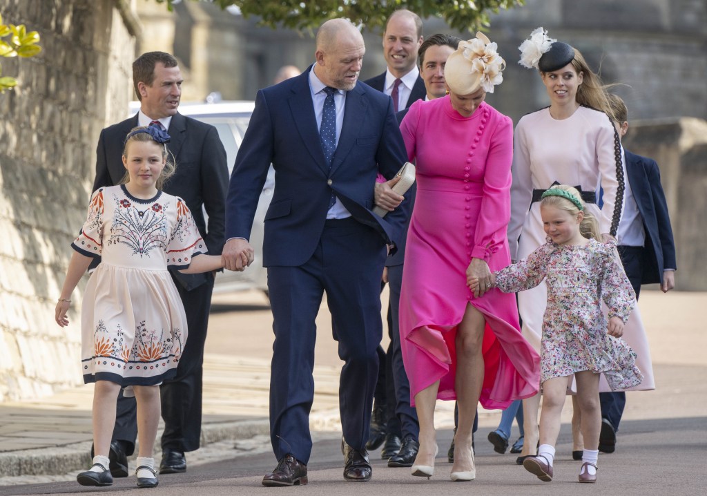 Mike and Zara Tindall with royal family members at Easter service