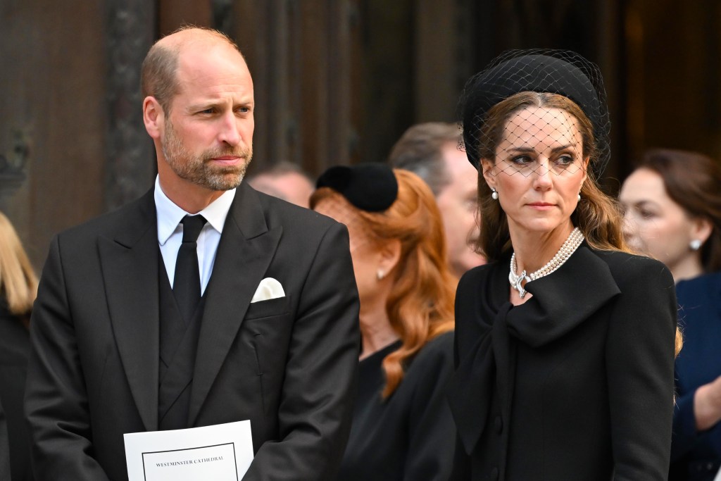 Prince William and Kate Middleton at Duchess of Kent's funeral